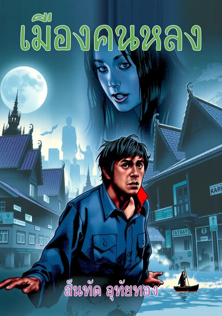 ปกนิยาย เมืองคนหลง