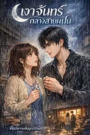 ปกนิยาย เงาจันทร์กลางสายฝน
