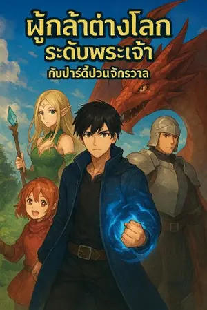 ปกนิยาย ผู้กล้าต่างโลกระดับพระเจ้า กับปาร์ตี้ป่วนจักรวาล