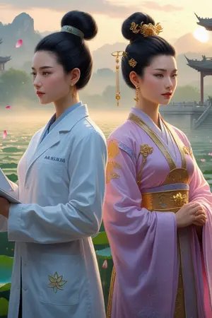 ปกนิยาย มหาเศรษฐีสาวข้ามภพ สร้างตำนานดอกบัวพันปี