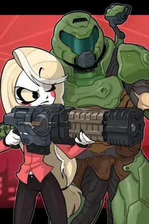 ปกนิยาย Doom X Hazbin Hotel Beyond Galaxy