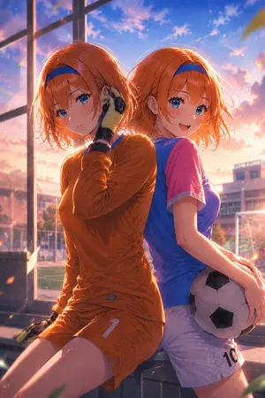 ปกนิยาย ชีวิตปั่นป่วนของผมกับแฝดสาวนักฟุตบอล