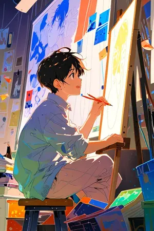 ปกนิยาย นิทานเด็ก: ศิลปินน้อยกับสีสันแห่งความฝัน END