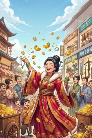 ปกนิยาย คนอื่นทะลุมิติมาเป็นนางเอก ส่วนชั้นทะลุมิติมาเป็นยายแก่ แต่ยังดีที่ฉันรวย รวย รวย!!!!