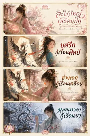 ปกนิยาย สะใภ้ใหญ่กู้เรือนปัก-บุตรีกู้เรือนจิตร -ช่างเอกกู้เรือนเคลือบ-หมอเทวดากู้เรือนยา