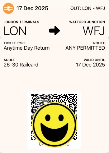 ตัวอย่างตั๋วรถไฟ E-ticket ประเภท Anytime แบบไม่ระบุที่นั่ง
