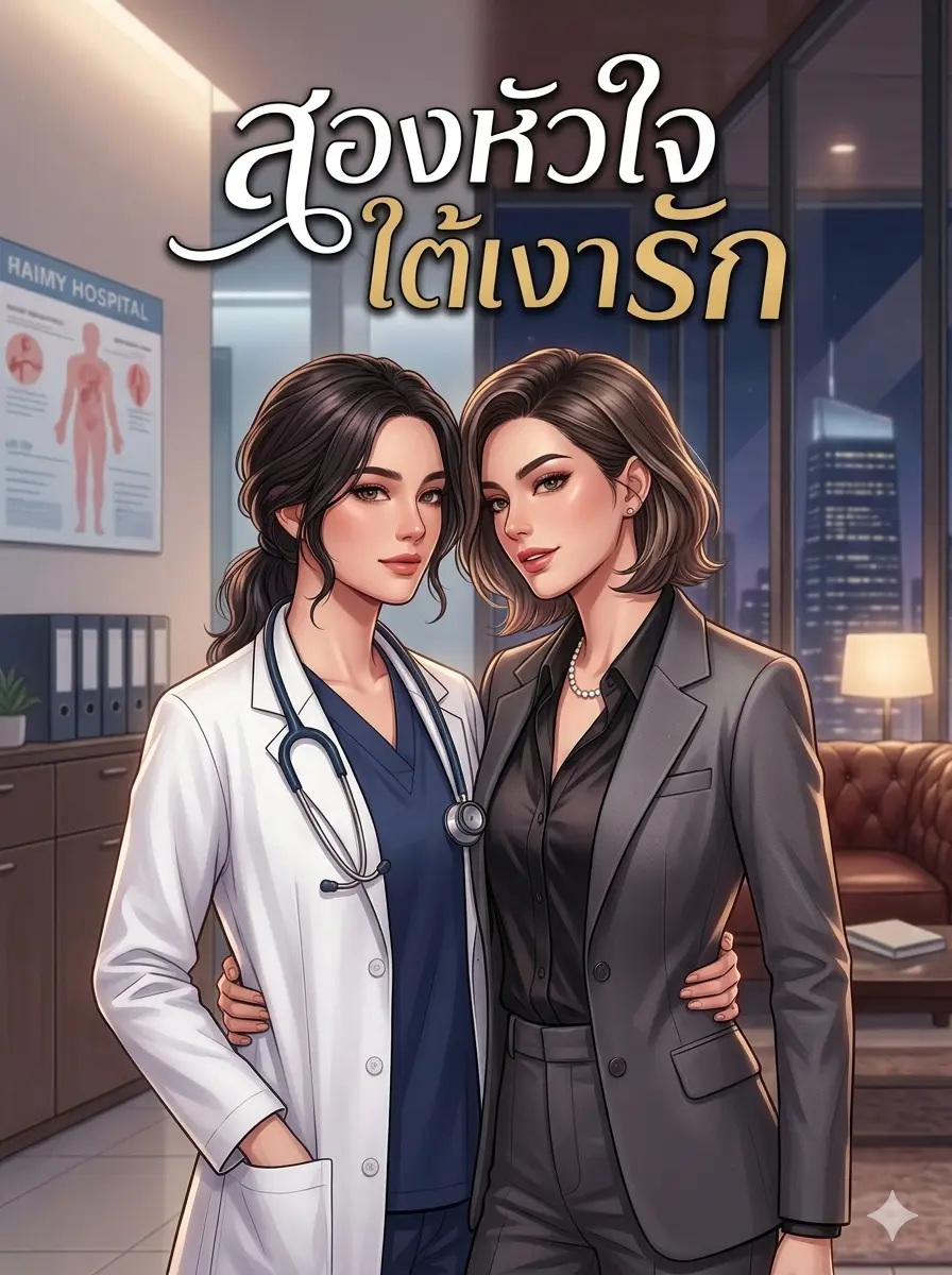ปกนิยาย สองหัวใจใต้เงารัก