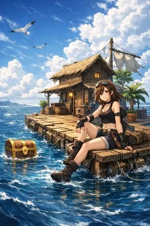 ปกนิยาย เอาชีวิตรอดบนแพ ฉันเผลอเก่งเกินไปแบบไม่ตั้งใจ