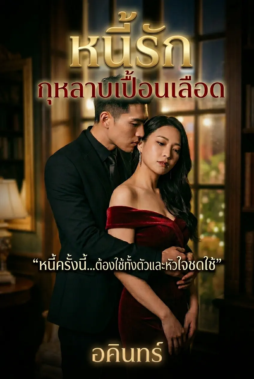 ปกนิยาย หนี้รักกุหลาบเปื้อนเลือด