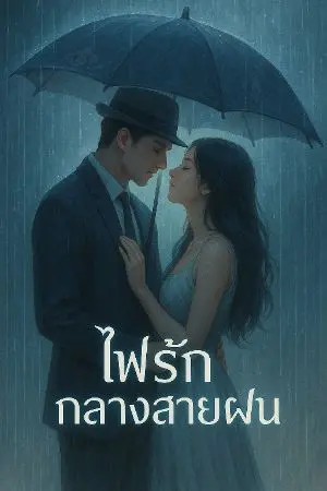 ปกนิยาย ไฟรักกลางสายฝน
