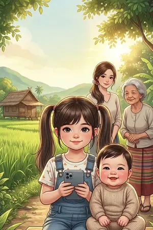 ปกนิยาย เกิดใหม่ทั้งที ขอเป็นเศรษฐีบ้านนอก : Little Rice & The Archive of Knowledge
