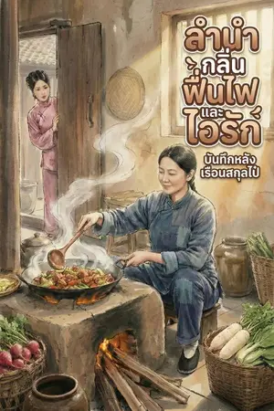 ปกนิยาย ลำนำกลิ่นฟืนไฟและไอรักบันทึกหลังเรือนสกุลไป๋