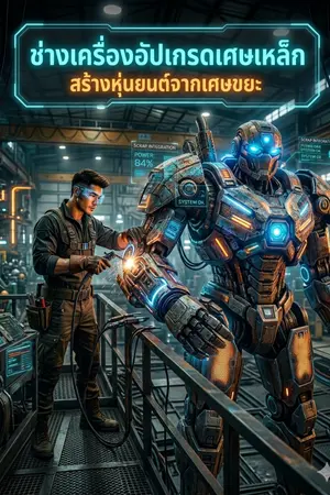 ปกนิยาย ช่างเครื่องอัปเกรดเศษเหล็ก สร้างหุ่นยนต์จากเศษขยะ