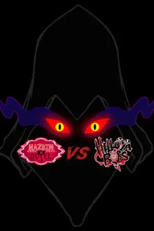 ปกนิยาย ( hazbin hotel vs hello boss ) การผจญภัย ของ ปีศาจเงา แห่งนรก