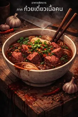 ปกนิยาย ตำราอาหารพิศดาร ภาค ก๋วยเตี๋ยวเนื้อคน