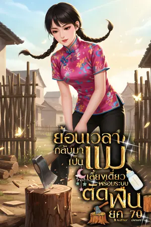 ปกนิยาย ย้อนเวลากลับมาเป็นแม่เลี้ยงเดี่ยวพร้อมระบบตัดฟืน ยุค 70