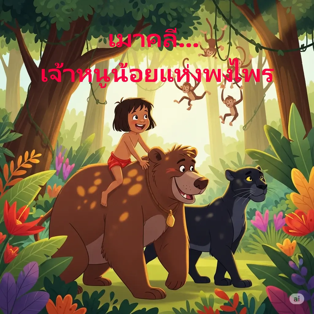 ปกนิยาย เมาคลี...เจ้าหนูน้อยแห่งพงไพร