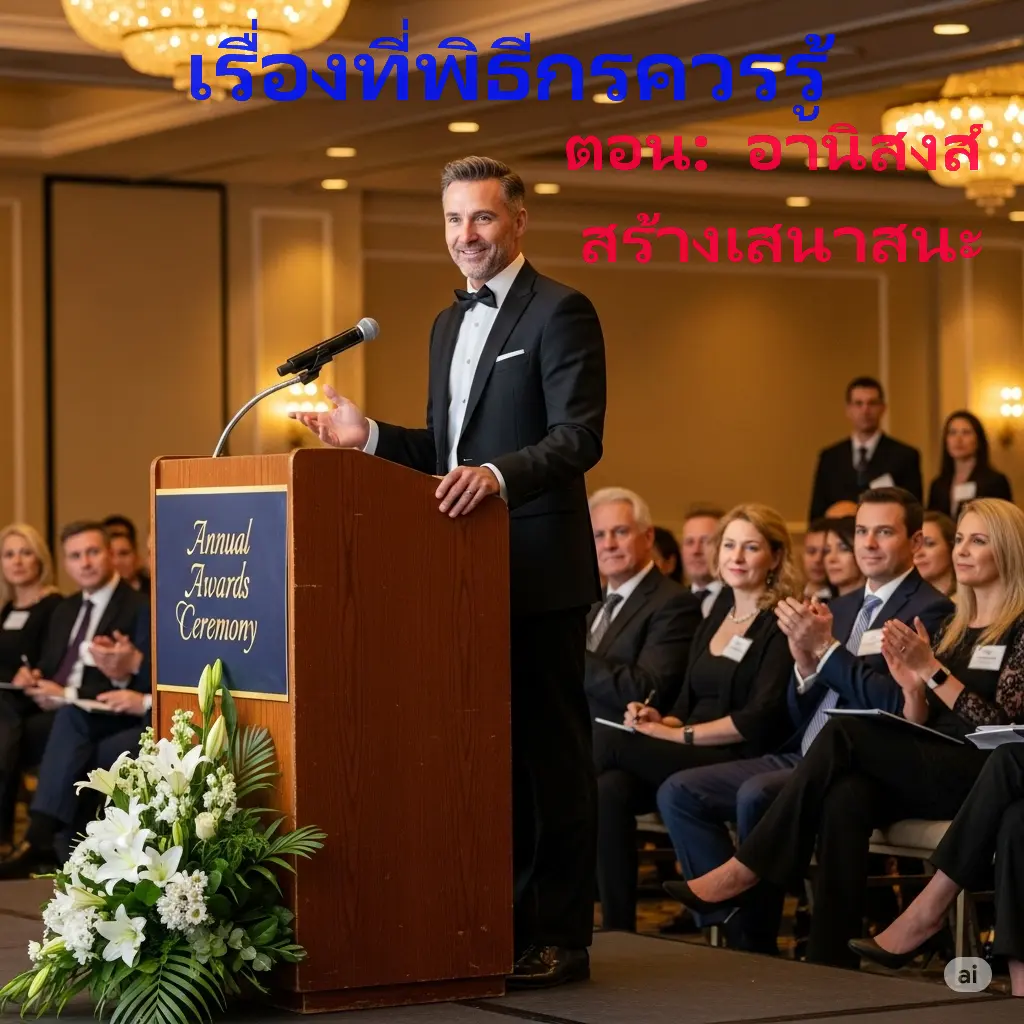 ปกนิยาย สิ่งที่พิธีกรควรรู้ ตอน อานิสงส์สร้างเสนาสนะ