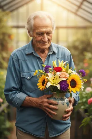 ปกนิยาย ดอกไม้ในใจของลุงบุญ