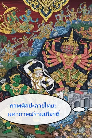 ปกนิยาย ภาพศิลปะลายไทย: มหากาพย์รามเกียรติ์