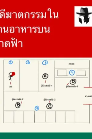 ปกนิยาย คดีฆาตกรรมร้านอาหารบนดาดฟ้า