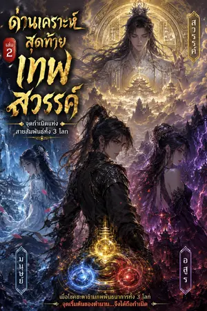 ปกนิยาย ด่านเคราะห์สุดท้ายเทพสวรรค์ เล่ม 2 จุดกำเนิดแห่งสายสัมพันธ์ทั้ง 3 โลก