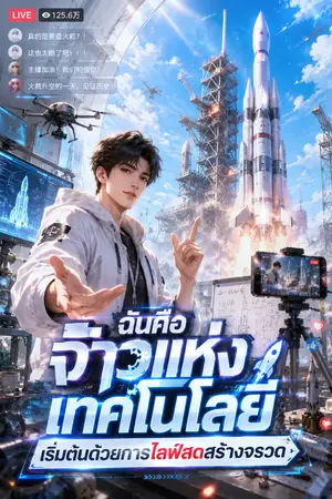ปกนิยาย ฉันคือจ้าวแห่งเทคโนโลยี เริ่มต้นด้วยการไลฟ์สดสร้างจรวด