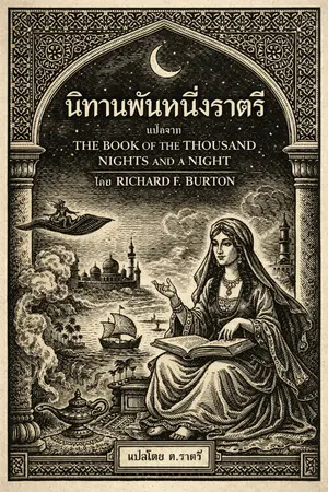ปกนิยาย นิทานพันหนึ่งราตรี ฉบับ เซอร์ ริชาร์ด เอฟ. เบอร์ตัน
