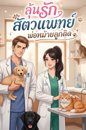ปกนิยาย ลุ้นรักสัตวแพทย์พ่อหม้ายลูกติด