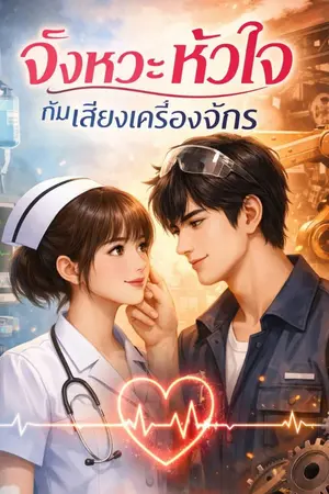 ปกนิยาย จังหวะหัวใจ กับเสียงเครื่องจักร
