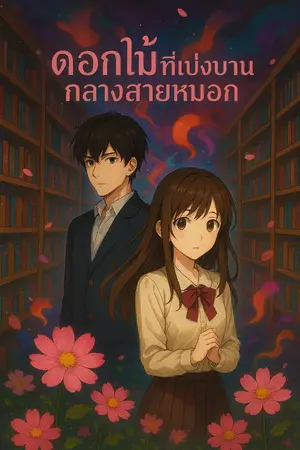 ปกนิยาย ดอกไม้ที่เบ่งบานกลางสายหมอก