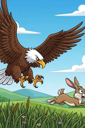 ปกนิยาย นิทานอีสป เรื่อง นกอินทรี กับ กระต่าย