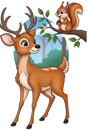 ปกนิยาย นิทานอีสป เรื่อง กวาง กับ กระรอก