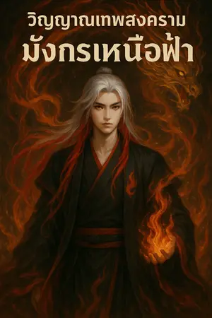 ปกนิยาย วิญญาณ​เทพ​สงคราม​ มังกร​เหนือ​ฟ้า
