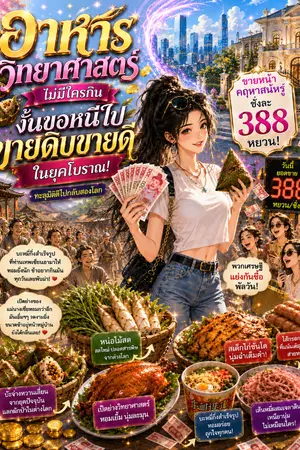 ปกนิยาย อาหารวิทยาศาสตร์ไม่มีใครกินงั้นขอหนีไปขายดิบขายดีในยุคโบราณ