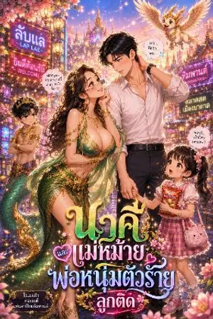 ปกนิยาย นาคีแม่หม้ายกับพ่อหนุ่มตัวร้ายลูกติด