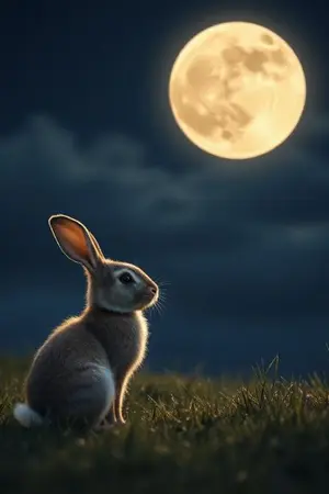 ปกนิยาย กระต่ายพระจันทร์