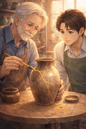 ปกนิยาย ช่างปั้นดินกับแจกันที่แตกร้าว