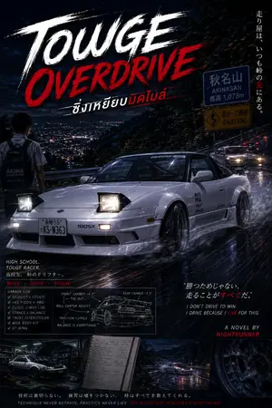 ปกนิยาย Touge Overdrive: ซิ่งเหยียบมิดไมล์