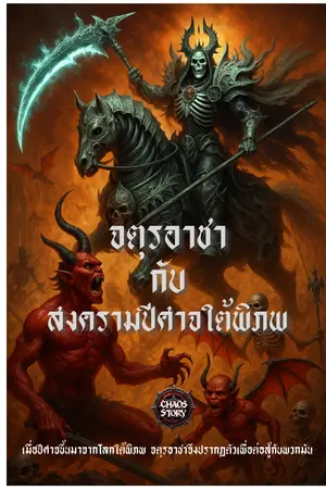 ปกนิยาย จตุรอาชากับสงครามปีศาจใต้พิภพ