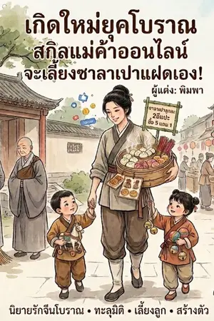 ปกนิยาย เกิดใหม่ยุคโบราณ สกิลแม่ค้าออนไลน์จะเลี้ยงซาลาเปาแฝดเอง!