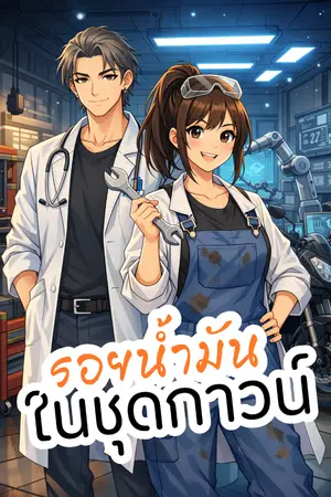 ปกนิยาย รอยน้ำมันในชุดกาวน์