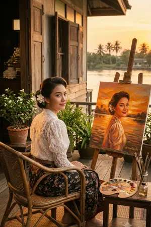 ปกนิยาย วาดฝันไว้ที่ปลายพู่กัน (The Canvas of Memories)