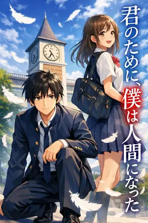 ปกนิยาย วันที่ผมยอมตกเป็นมนุษย์เพื่อเธอ : 君のために、僕は人間になった