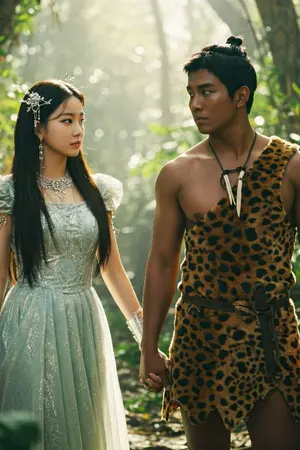 ปกนิยาย ทะลุมิติไปโลกไดโนเสาร์ล้านปีกับหนุ่มยุคหิน