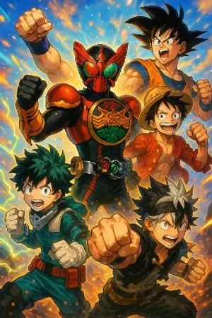 ปกนิยาย [Masked Rider × All] ทะลุมิติตะลุยโลกอนิมะและหนัง เริ่มต้นด้วยโอส