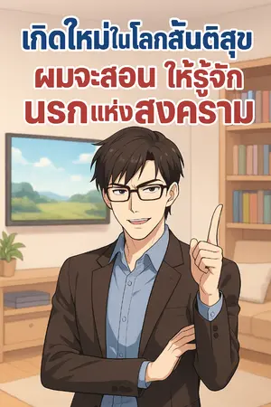 ปกนิยาย เกิดใหม่ในโลกสันติสุข ผมจะสอนให้รู้จักนรกแห่งสงคราม