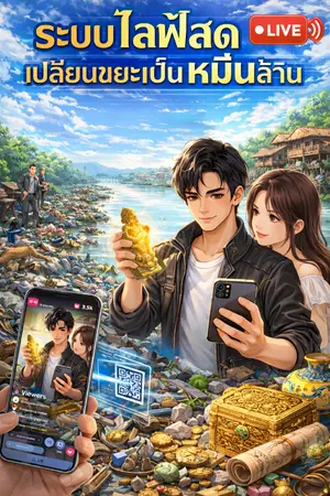 ปกนิยาย ระบบไลฟ์สดเปลี่ยนขยะเป็นหมื่นล้าน
