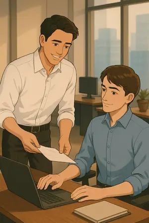 ปกนิยาย ใต้แสงไฟในห้องทำงาน