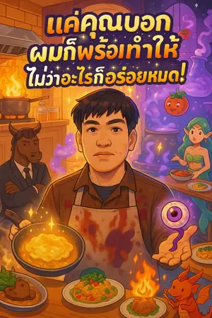 ปกนิยาย แค่คุณบอกผมก็พร้อมทำให้ไม่ว่าอะไรก็อร่อยหมด!